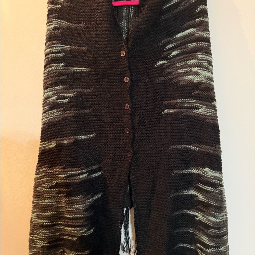 Chic Black and Gray Striped Cardigan
